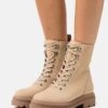 Anna Field Leather - Enkellaarsjes Met Plateauzool - Beige