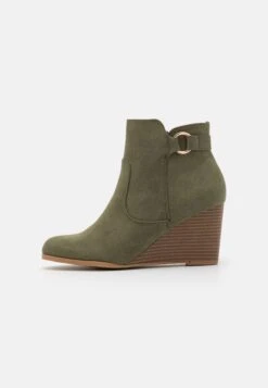 Anna Field Enkellaarsjes Met Sleehak - Khaki -Anna Field 63b2c45ed513449c85fb95a3b53ae800